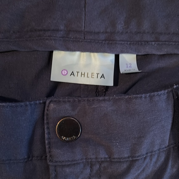 Athleta Navy Blue nylon/spandex pants size 12 - Picture 5 of 5